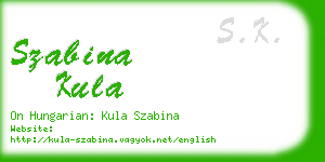 szabina kula business card